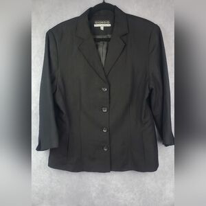 Giorgio Sant Angelo Linen Black Office Career‎ BUSINESS Casual Women's Blazer 14